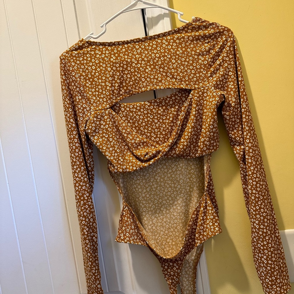 Floral Ribbed Bodysuit